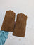 Brown suede sheep’s wool gloves by Angus Oliver from Canada