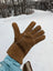 Brown suede sheep’s wool glove by Angus Oliver, Canada
