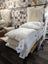 Cozy cream faux fur sheepskin pet bed stuffed with Canadian sheeps wool