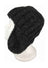 Black knitted solo ear flap hat with ribbed texture and slouchy fit perfect for cold weather