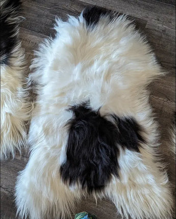 Spot#5❤️ 53’ x 29’ Natural Spotted Long Wool Icelandic - sheepskin