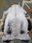 A soft fluffy gray and black long wool icelandic sheepskin rug 43.5 by 33 inches by angus oliver