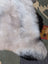 Large 44 by 31 gray soft fluffy icelandic sheepskin rug with natural texture by angus oliver