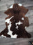 Brown and white tibet highland spotted plush grade a- sheepskin rug with fluffy texture from nat’s grade collection