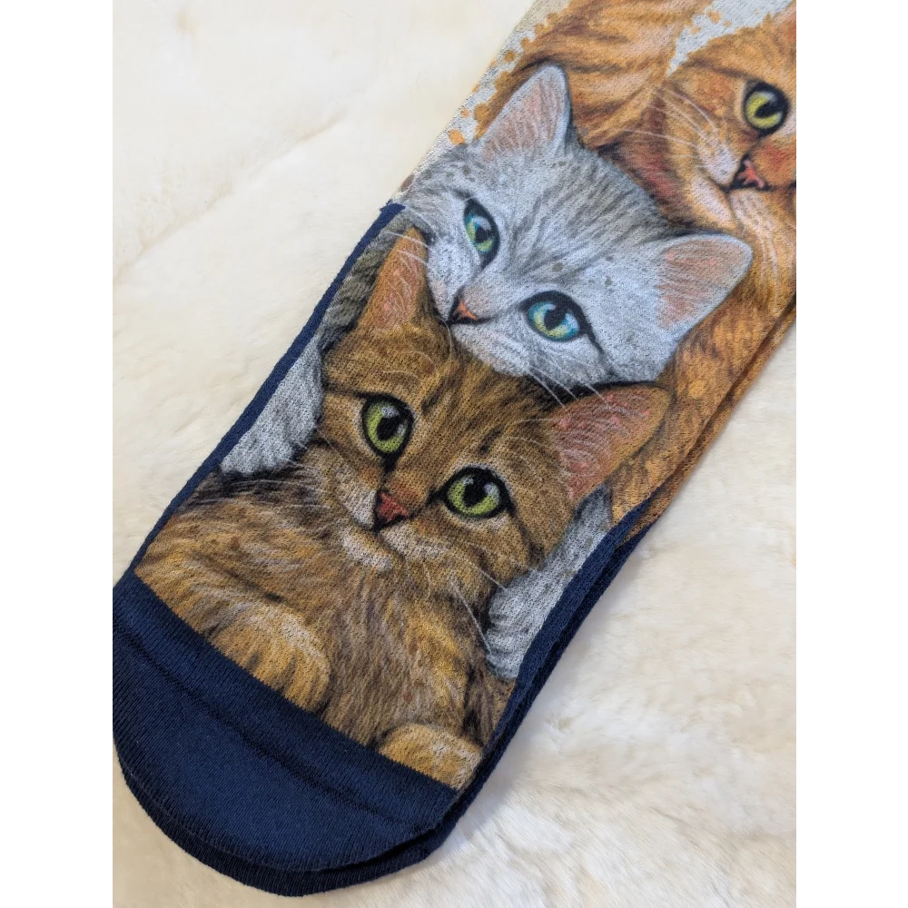 Stacked Cats oven mitt from Good Luck Socks with orange gray cats