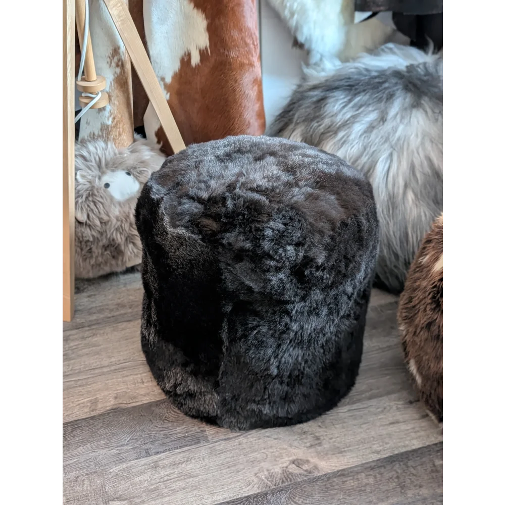 Stump Pouf❤️Shorn Icelandic In Wolf