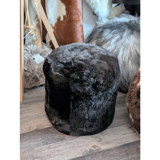 Stump Pouf❤️Shorn Icelandic In Wolf