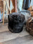 Dark gray shorn Icelandic sheepskin Stump Pouf by Angus Oliver