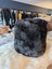 Stump pouf shorn Icelandic sheepskin in wolf by Angus Oliver