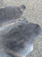Dark gray large cowhide lovely cowhide rug with natural fur texture and unique characteristics in irregular edges