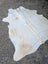 Sun10 71.5 x 67 large cowhide lovely cowhide rug with natural white fur and subtle tan and brown markings