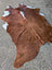 Sun11 80 x 66 large cowhide rug with lovely brown and white natural fur texture and unique characteristics