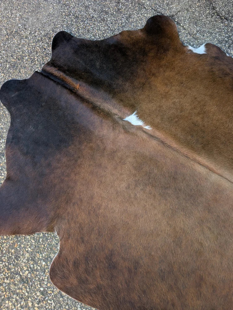 Sun13 lovely cowhide rug 77 x 66 inches large cowhide with brown black and white patches unique characteristics