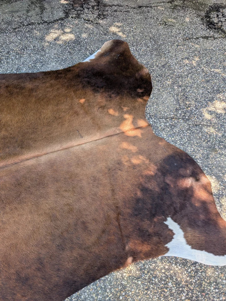 Sun13 lovely cowhide rug large cowhide with brown and white natural fur texture and unique characteristics