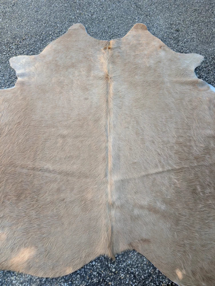 Sun14 large cowhide lovely cowhide rug with natural tan color soft textured fur and unique irregular edges