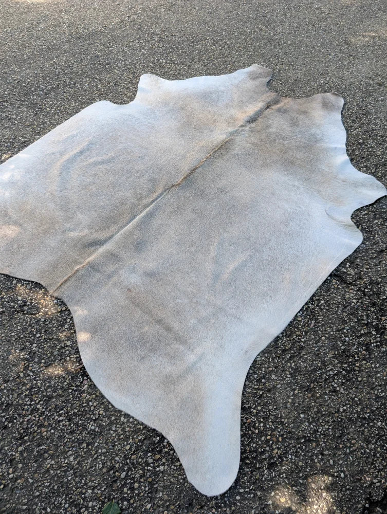 Large cowhide lovely cowhide rug sun15 74.5 x 64 natural light gray with soft textured surface and unique characteristics