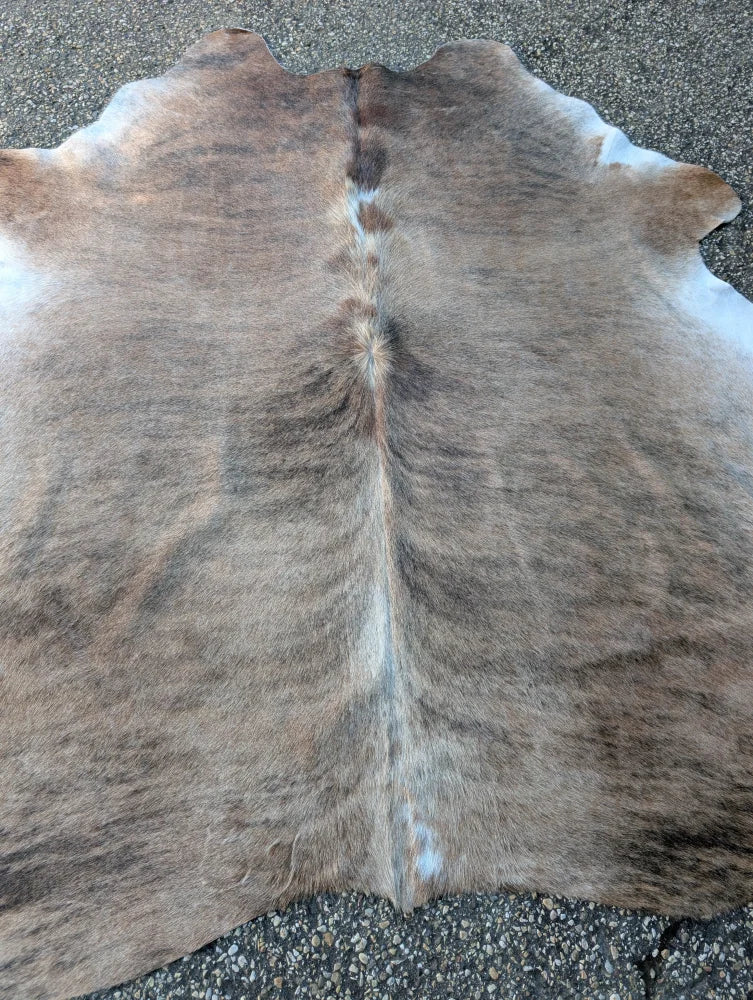 Large natural brown and white cowhide rug with soft textured surface featuring unique characteristics lovely cowhide rug