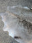 Sun4 78 x 64 gray large cowhide rug with lovely natural irregular edges and unique darker center markings