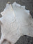 Sun9 83 x 74 large cowhide rug in light gray with natural fur texture and lovely unique characteristics and subtle patches