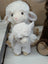 Soft white plush lamb toy from super soft lambs with fluffy texture and embroidered facial features