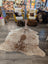 T21 72 x 62 large cowhide rug with natural brown and white angus oliver spotted pattern cowhide