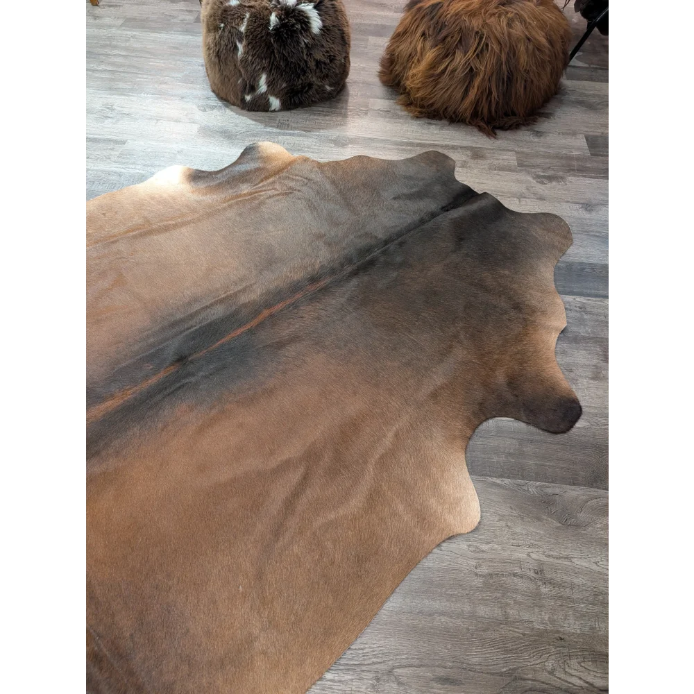 Large cowhide rug t40 angus oliver with brown and black natural irregular edges perfect for home decor