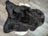 Large black and white fluffy icelandic sheepskin rug with short wool texture perfect for cozy decor
