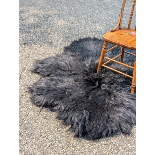 The Flower Rug-Natural Black Icelandic One Of A kind