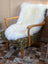 Gorgeous Merino sheepskin throw on green armchair, OEKO TEX certified