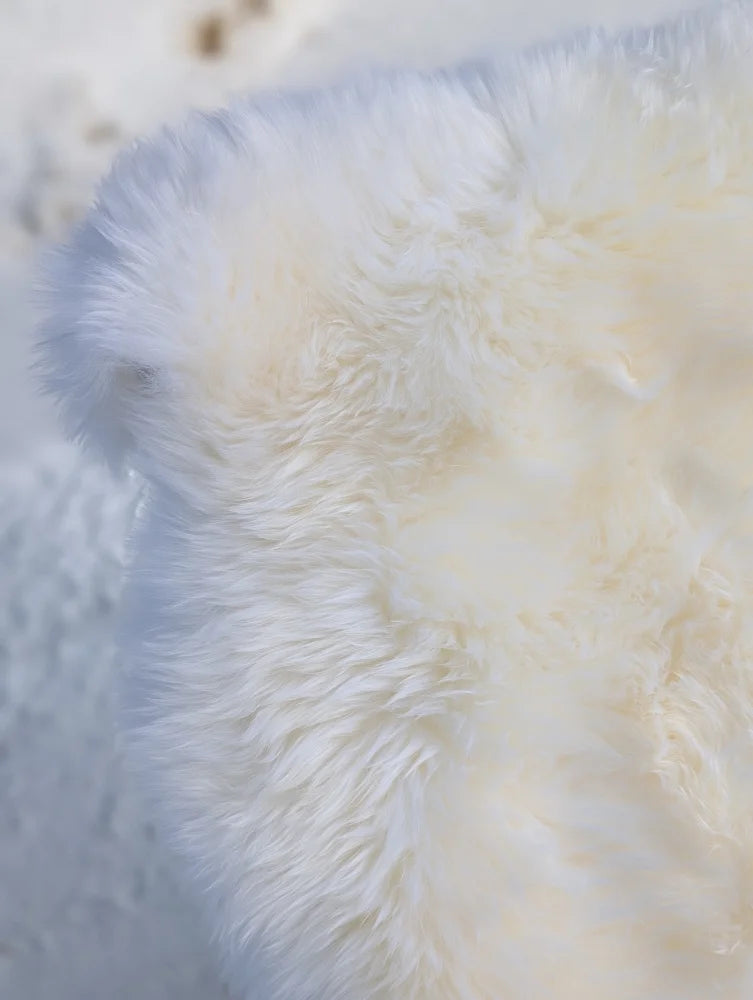 Gorgeous VERY SOFT Merino Sheepskin faux fur blanket, OEKO TEX certified