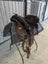 Brown merino sheepskin western saddle cover with fur lining