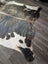 Extra large cowhide rug tri605 with beautiful black white and brown spotted pattern perfect for large cowhide decor