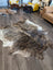Extra large cowhide rug tri607 in brown and white with natural irregular edges perfect for beautiful rugs collection