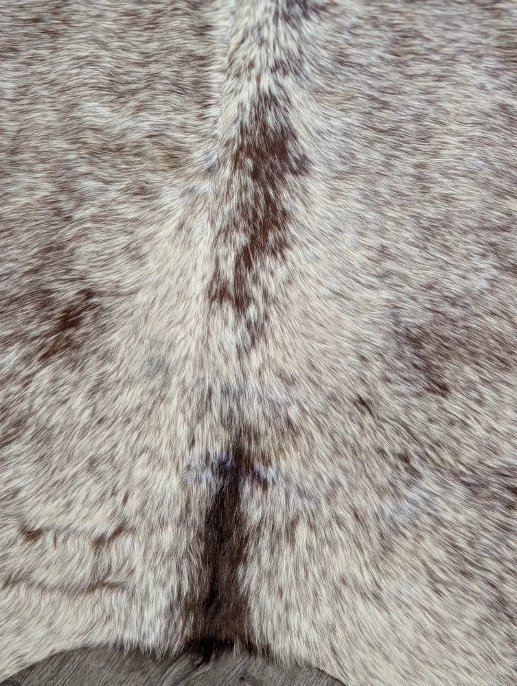 Extra large soft textured cowhide rug tri611 with a natural gray and brown speckled pattern perfect for beautiful rugs