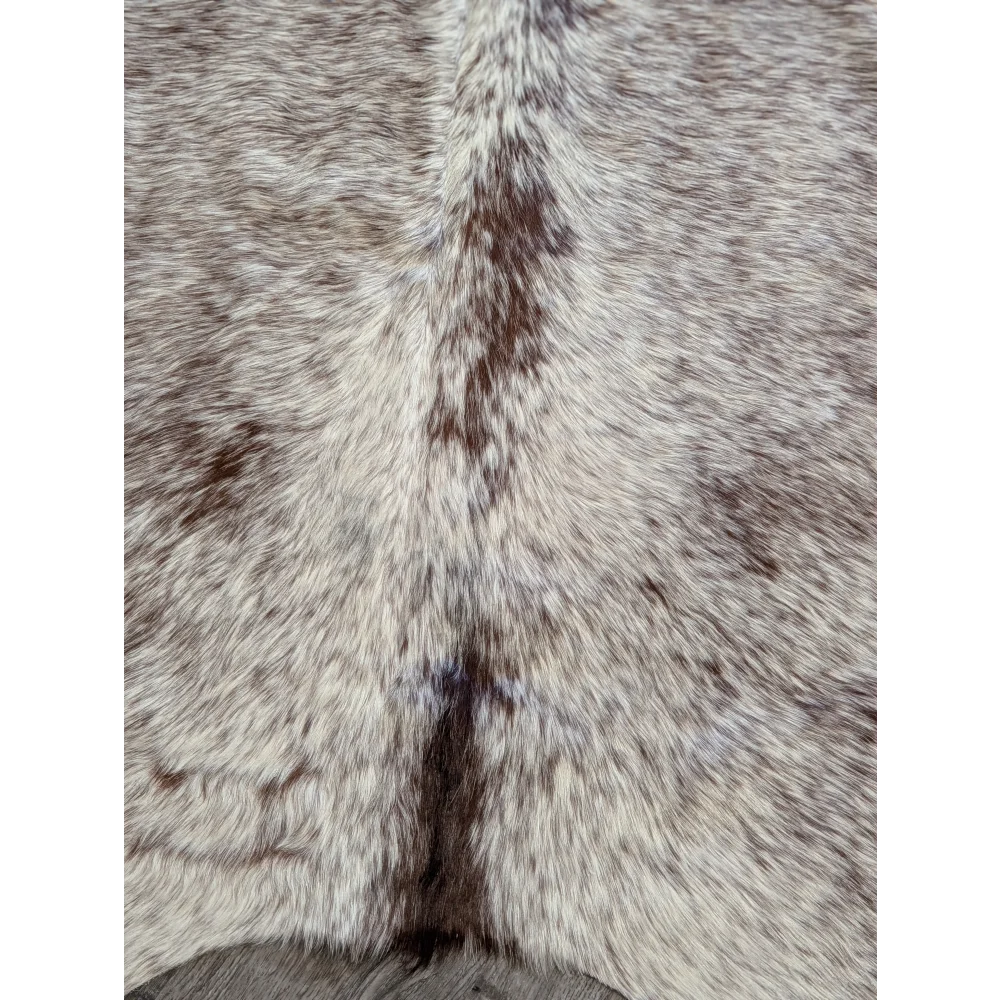 Extra large soft textured cowhide rug tri611 with a natural gray and brown speckled pattern perfect for beautiful rugs