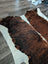 Brown and white extra large cowhide rug with natural textured fur surface tricolour16 86x82 inches