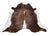Brown and white tricolour extra large cowhide rug with natural fur texture perfect for beautiful rugs decor