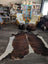 Brown and white tricolour16 extra large cowhide rug with natural fur texture 86x82 inches large cowhide