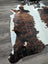 Brown and white tricolour#49 extra large cowhide rug with natural fur texture 96 by 82 inches