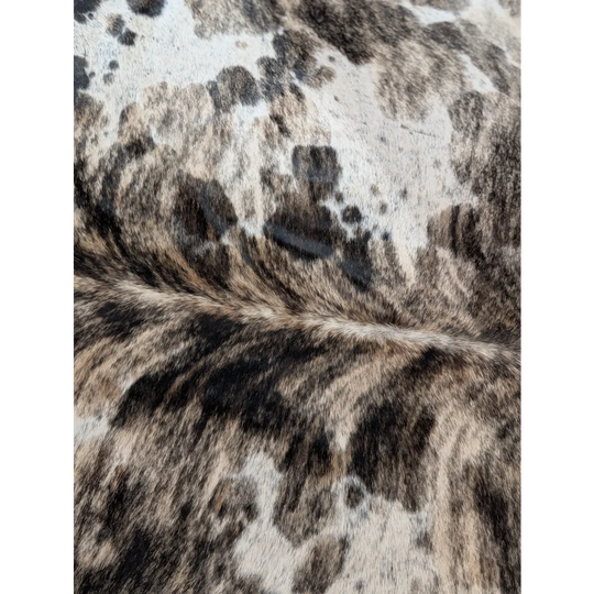 Extra large cowhide rug tricolour95 with rustic charm and unique black and white spotted natural cowhide pattern