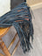 Tumbleweed #2 gorgeous tassel purse with black leather fringe strap, hand tooled smoky charcoal zippered pocket, stitched edges