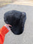 Cozy black fur sheepskin bicycle seat with plush ear flap hat