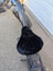 Black fuzzy merino sheepskin bicycle seat cover with elastic edges