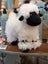 Fluffy white plush valais sheep with black face and legs featuring soft woolly fur by nana huchy