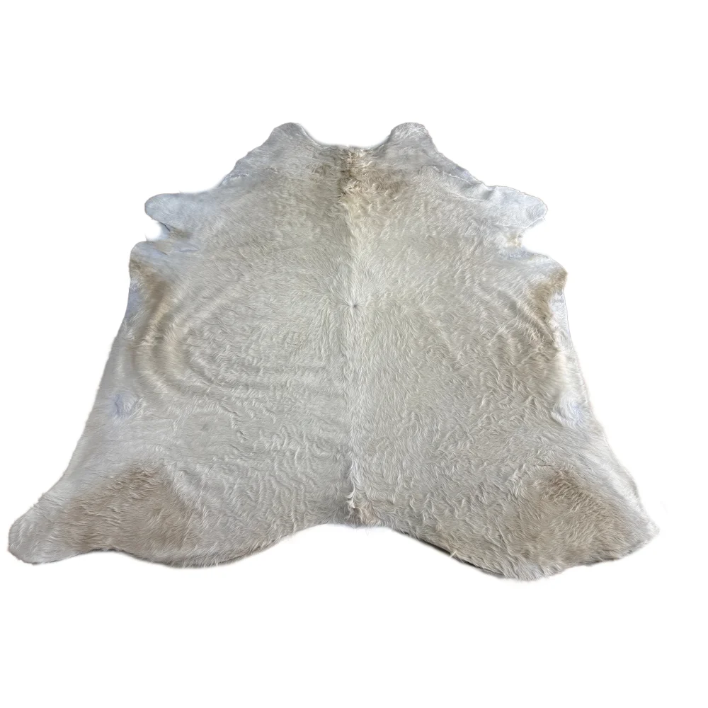 Very Special White Ivory Cowhide #86: soft underfoot rug with unmistakable aura
