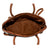 Westward hair-on hide leather bag by Angus Oliver, brown cowhide pattern