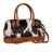 Westward hair-on hide Angus Oliver cowhide bag with tan handles