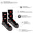Black merino wool women’s canada socks with red white maple leaf and mountain patterns for warm hiking trails