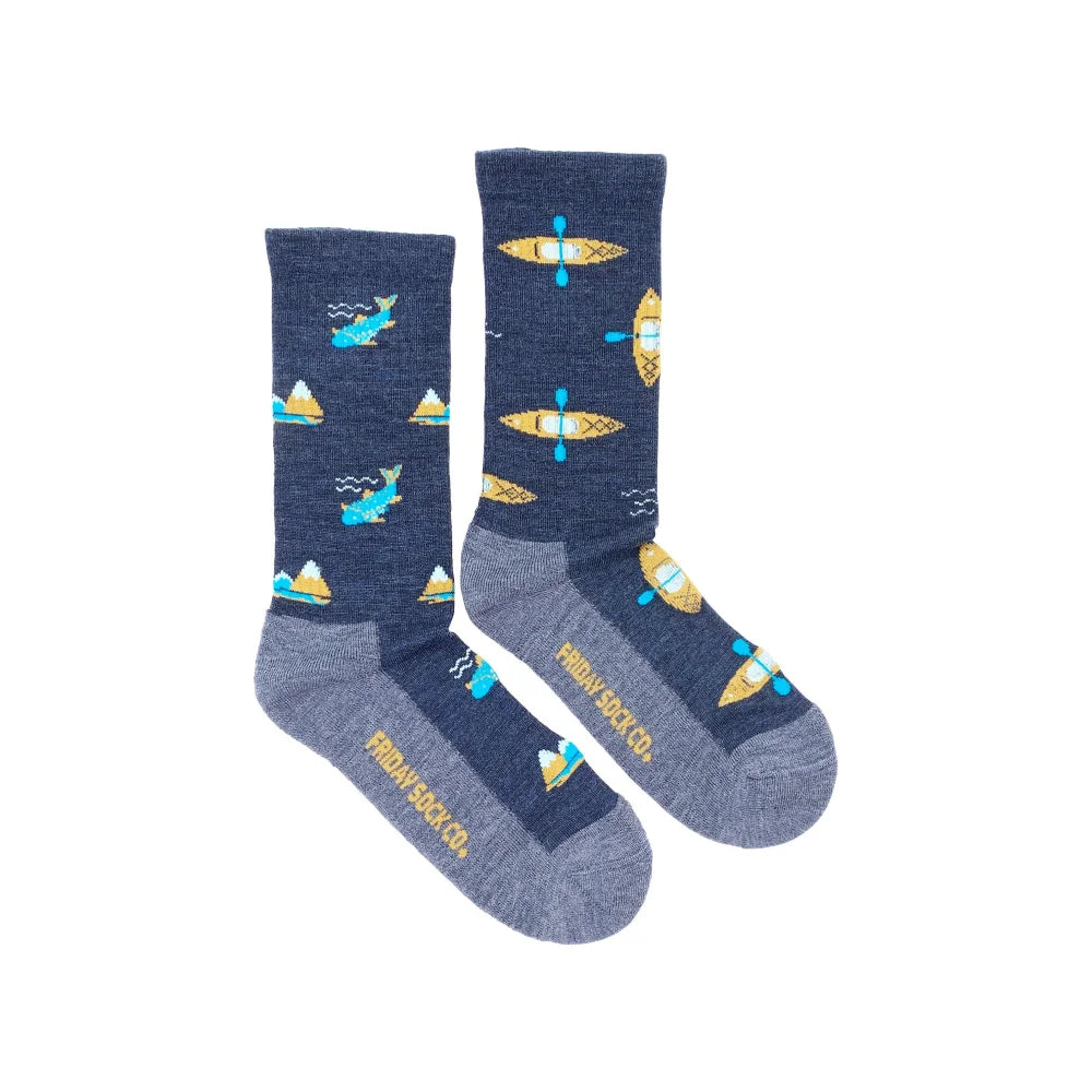 Navy blue surfboard socks in egyptian combed cotton for outdoor activity