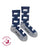 Navy blue wool socks with white polar bears gray toe caps made of soft italian merino wool by friday sock co